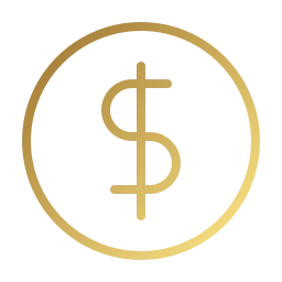 Símbolo dourado de cifrão dentro de um círculo representando mais aprovação no processo do BPC Loas.