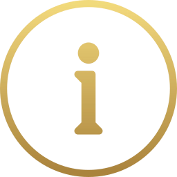 Ícone dourado de informação dentro de um círculo simbolizando orientação clara em cada etapa do BPC Loas.