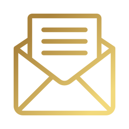 Icone dourado de envelope com documento representando comunicacoes e obrigacoes previstas no direito civil.